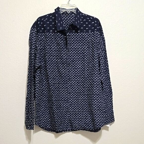 Ellie Tahari Paisley Design Button Down Blouse NWOT XL(missing See Measurement - Picture 1 of 9